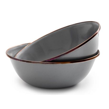 bowl enamel stone grey 2pcs