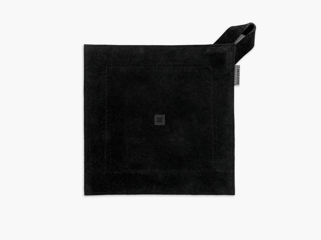 leather hot pad black