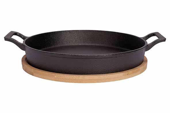 gratinschotel gietijzer 20cm op plankje