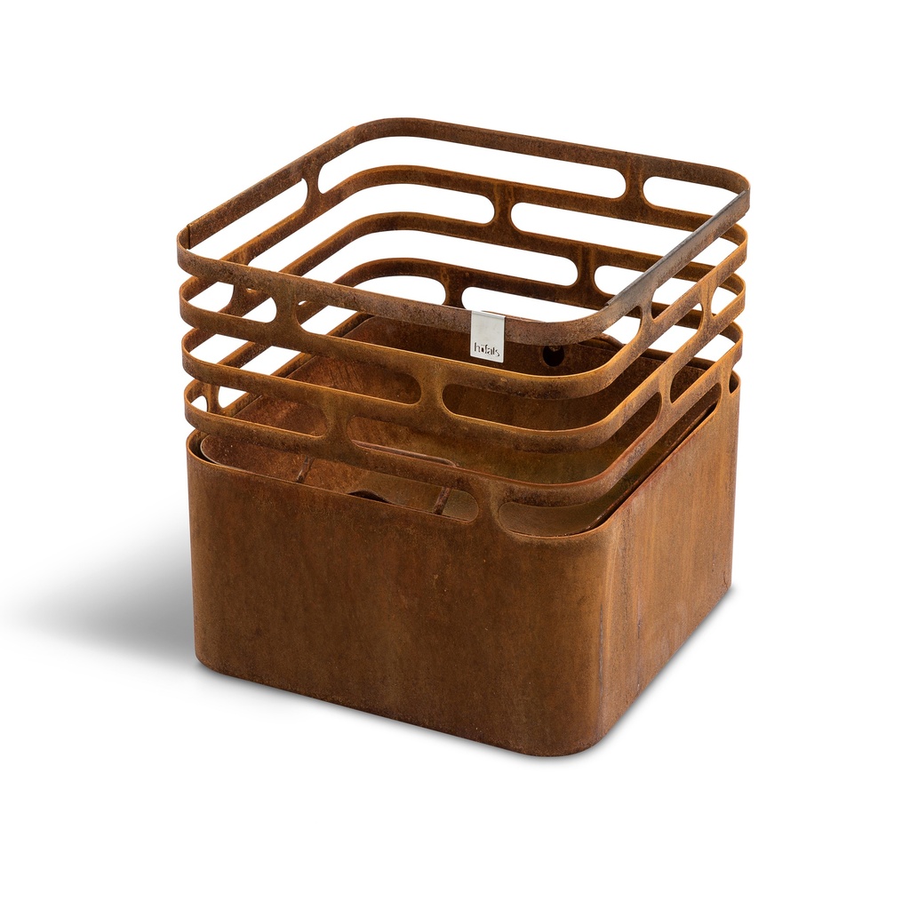cube vuurkorf corten