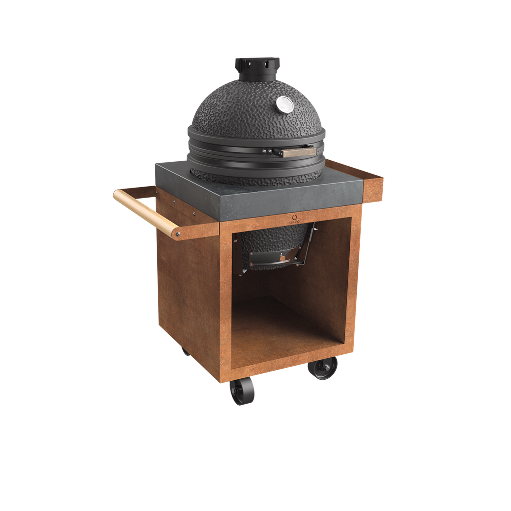 kamado table corten 65 pro concrete tb