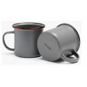 cup enamel stone grey 2pcs