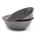 bowl enamel stone grey 2pcs