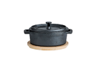 gietijzer potje ovaal 15.5cm met plankje
