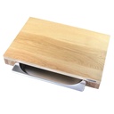 snijplank met roestvrijstalen lade, eikenhout 48x32.5x6