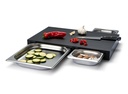 snijplank met 3 rvs lades, duracore black 49.5x32.5x5