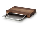 snijplank met roestvrijstalen lade, walnoot 48x32.5x6 